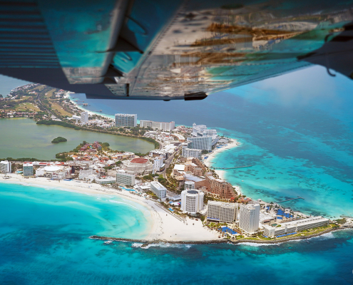 Cancun Hotel Zone Aerial Photo travel by del Sol Travels photo del sol photography