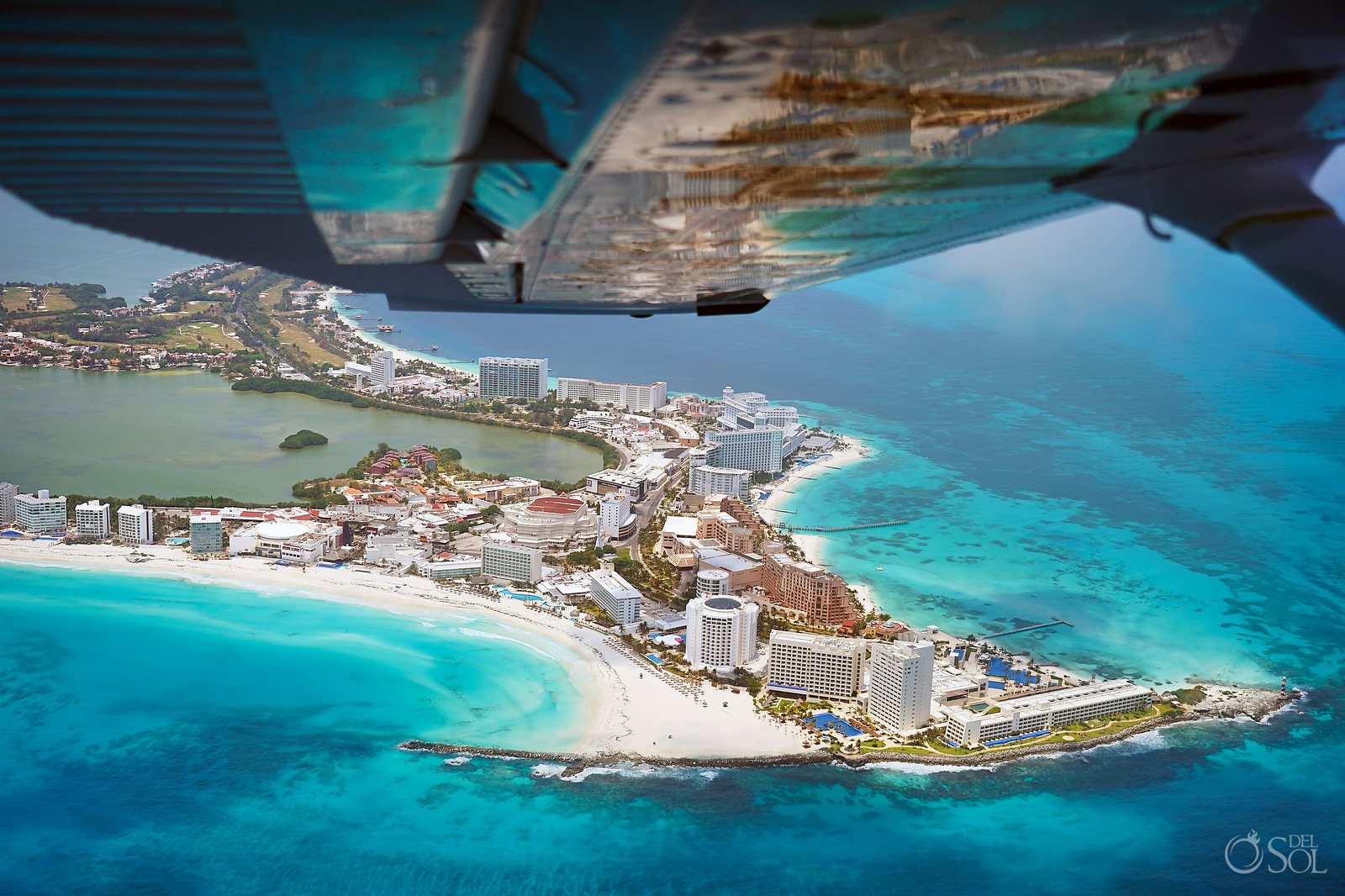 Cancun Hotel Zone Aerial Photo travel by del Sol Travels photo del sol photography