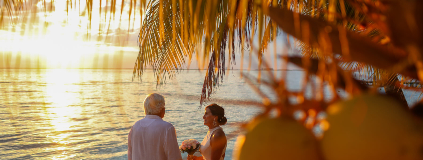 elope in Mexico private villa Isla Mujeres sunset ceremony on the beach