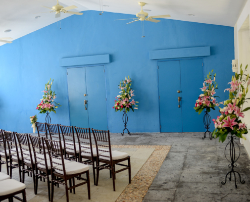 Dreams Tulum Wedding Chapel Annex guest seating ceremony setup. Photo courtesy of AMResorts.
